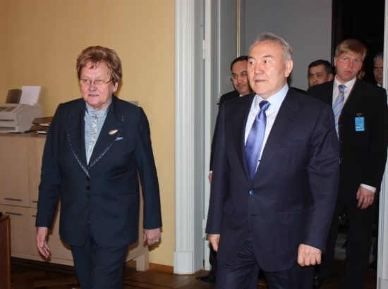 Riigikogu esimehe Ene Ergma kohtumine Kasahstani presidendi Nursultan Nazarbajeviga
